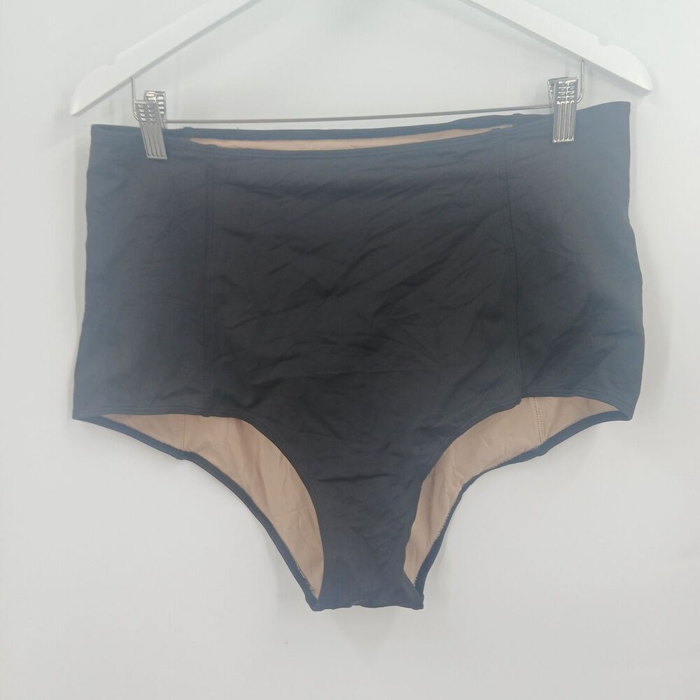 womans plus size 2XL black kortni jeane high waisted swim bottom swimwear